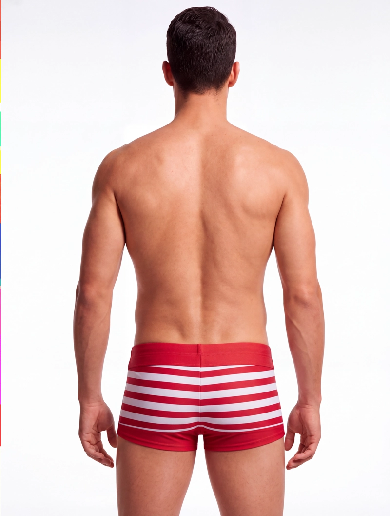 TRAJE DE BAÑO TIPO BOXER PARA HOMBRES ESTAMPADO ROJO - 2