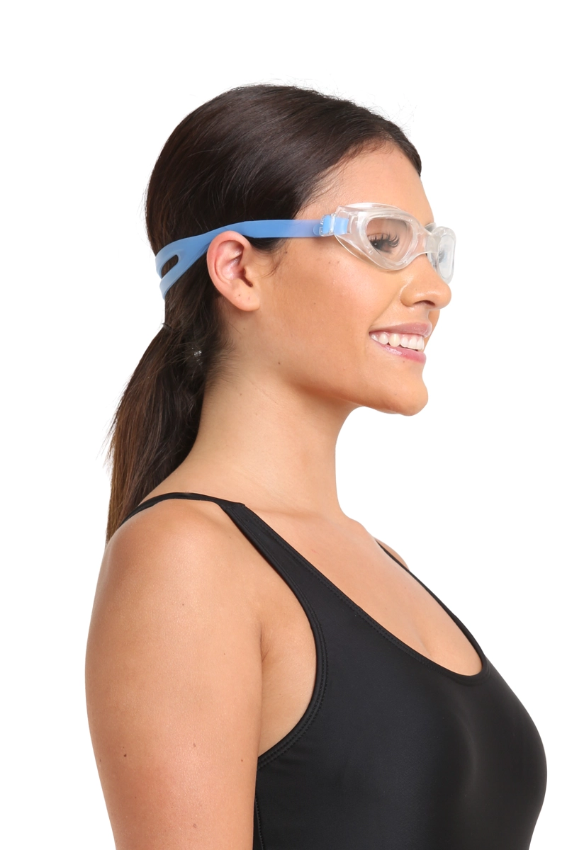 LENTE PARA NATACIÓN CON CORREA DE SILICONA AZUL - 3