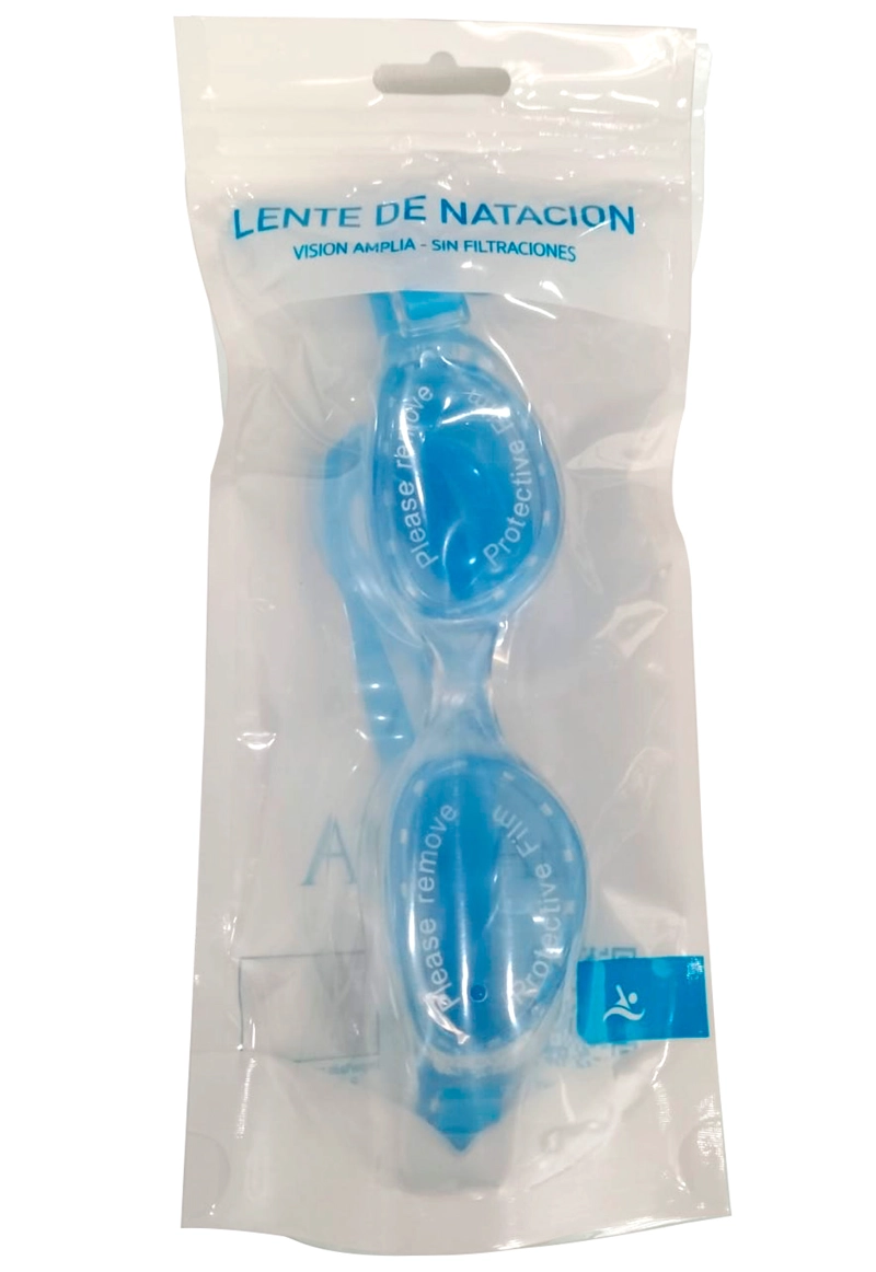 LENTE PARA NATACIÓN CON CORREA DE SILICONA AZUL - 5