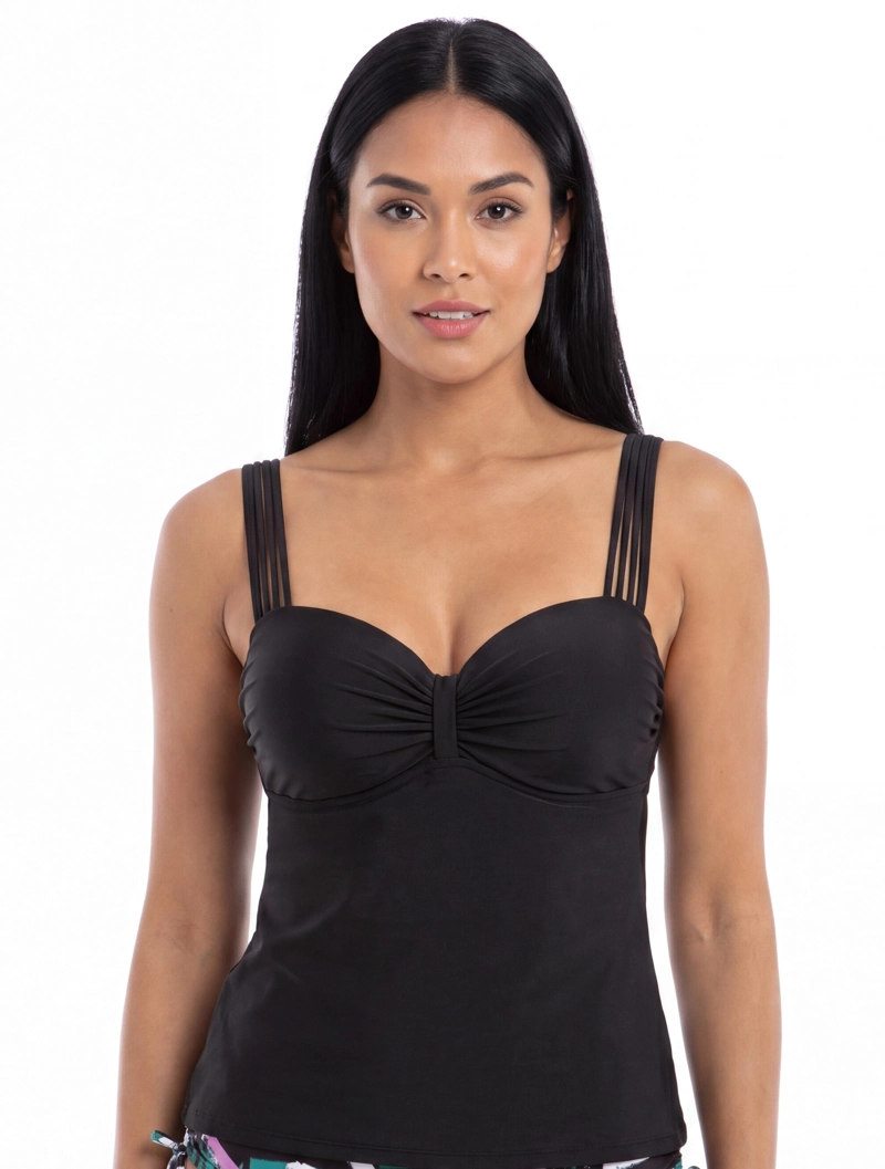 TANKINI TRAJE DE BAÑO LAZOS  NEGRO - NEGRO - M - 1