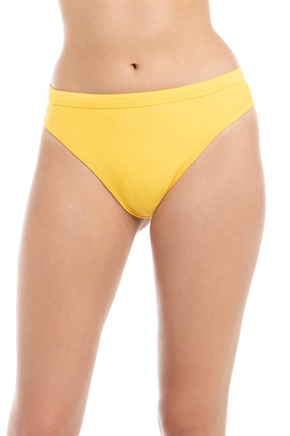 BIKINI MUJER SAMIA 3844 CALZÓN ALTO CON PRETINA AMARILLO - 1