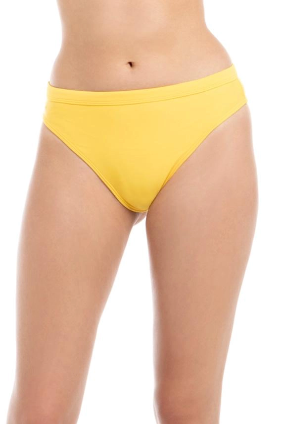 BIKINI MUJER SAMIA 3844 CALZÓN ALTO CON PRETINA AMARILLO - 1