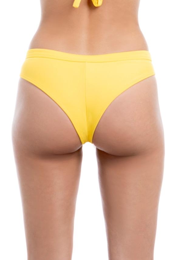 BIKINI MUJER SAMIA 3844 CALZÓN ALTO CON PRETINA AMARILLO - 2