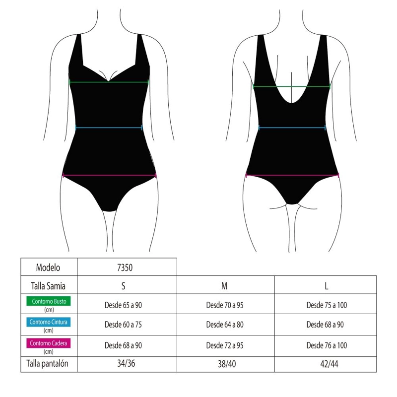 TRAJE DE BAÑO MUJER SAMIA 73502 ENTERITO CON ESCOTE MORADO - 3