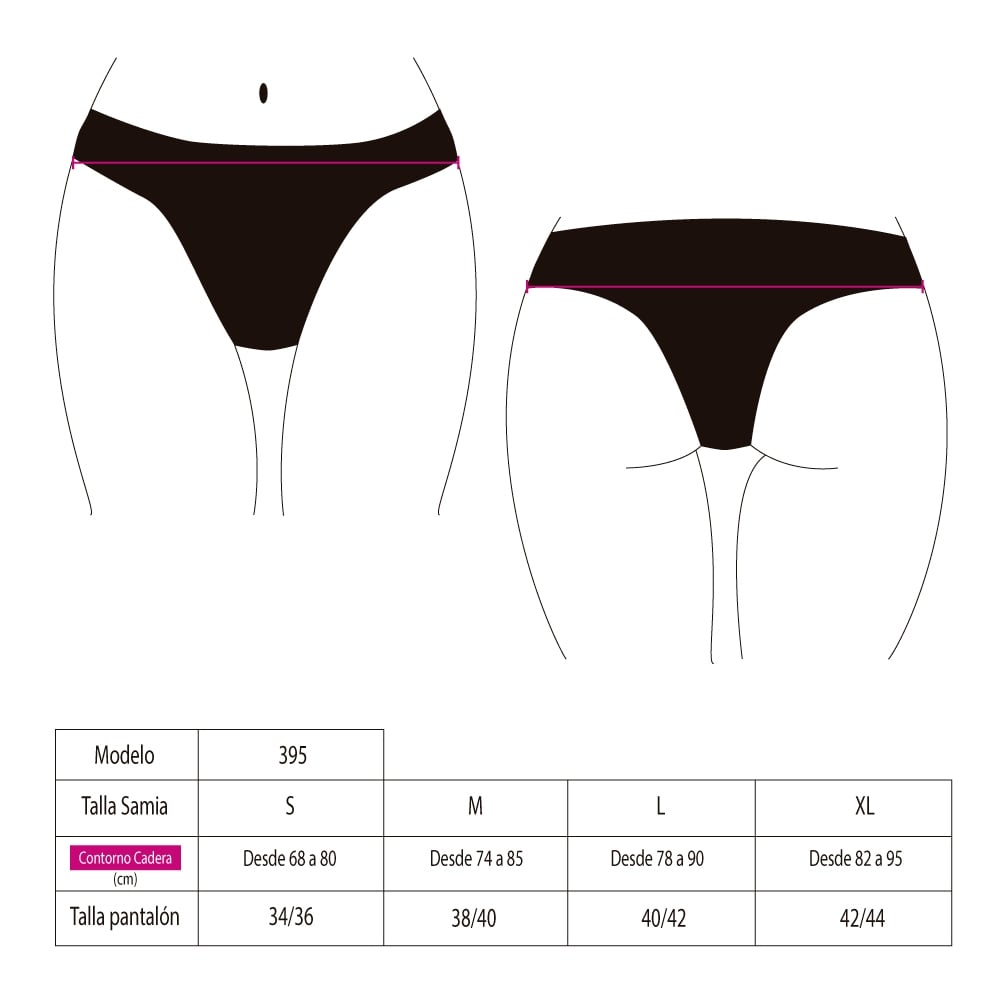 BIKINI MUJER SAMIA 3954 TANGA ALTO LINEAS AMARILLAS - 3