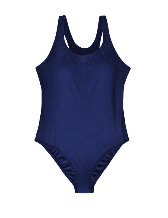 TRAJE DE BAÑO MUJER SAMIA 166 ENTERITO DEPORTIVO CLÁSICO AZUL MARINO - 3