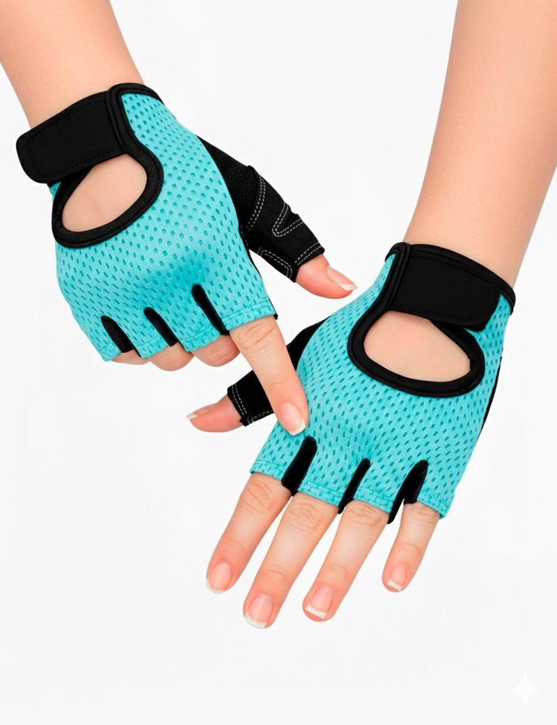 GUANTES DEPORTIVOS SAMIA 5303 CELESTE - 1