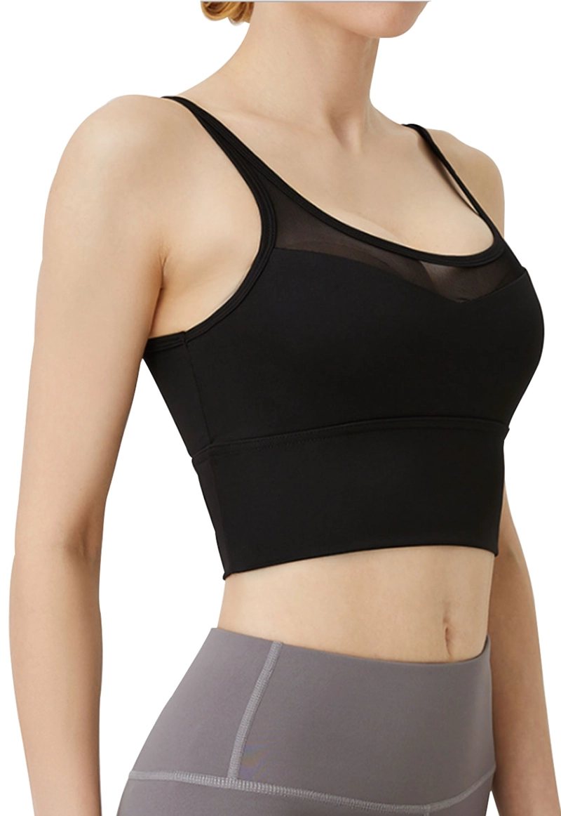 PETO MUJER DEPORTIVO CON TRANSPARENCIA NEGRO - 1