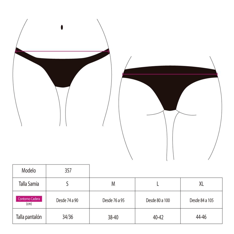 BIKINI MUJER SAMIA 3572 CALZÓN CLÁSICO ESTAMPADO AZUL - 4