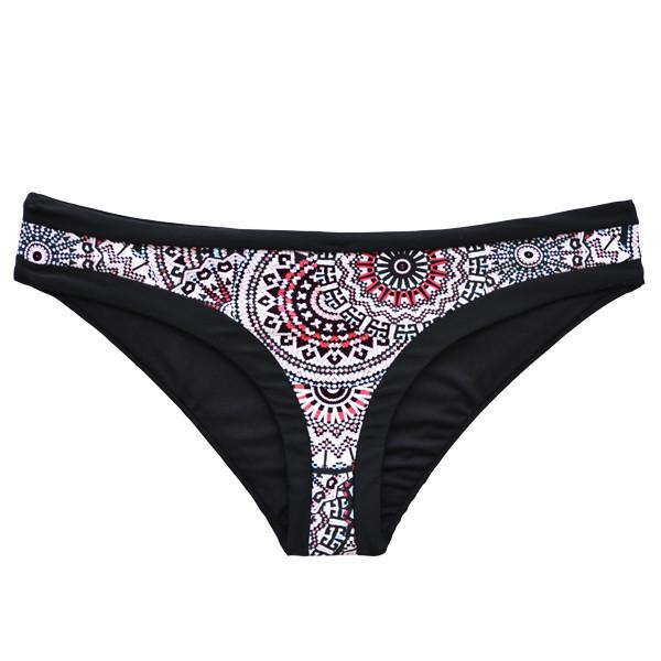 BIKINI MUJER SAMIA 3573 CALZÓN CLÁSICO ESTAMPADO NEGRO - 1