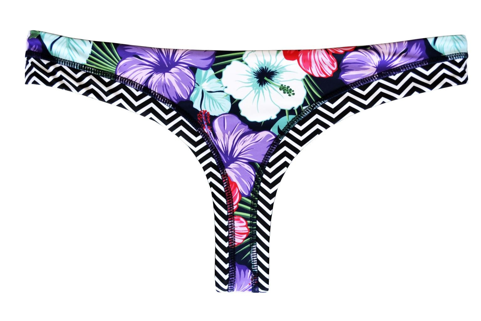 BIKINI MUJER SAMIA 3691 CALZÓN COLALESS REVERSIBLE ESTAMPADO - 1