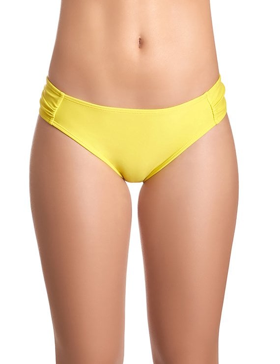 BIKINI MUJER SAMIA 3703 CALZÓN CON DRAPEADO AMARILLO - 1