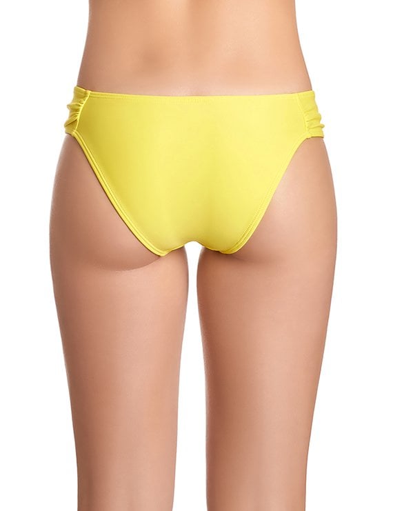BIKINI MUJER SAMIA 3703 CALZÓN CON DRAPEADO AMARILLO - 2
