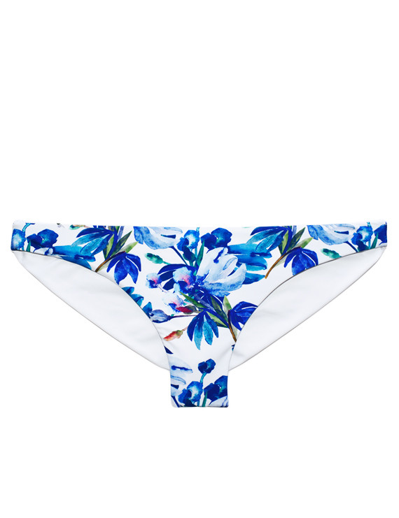 BIKINI CALZÓN CON DRAPEADO TRASERO ESTAMPADO AZUL - 1