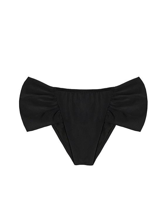 BIKINI CALZON CON LATERALES DRAPEADOS NEGRO - 1