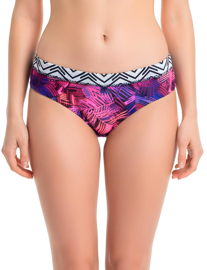BIKINI MUJER SAMIA 3672 CALZÓN CON PINZA ESTAMPADO MORADO - 1