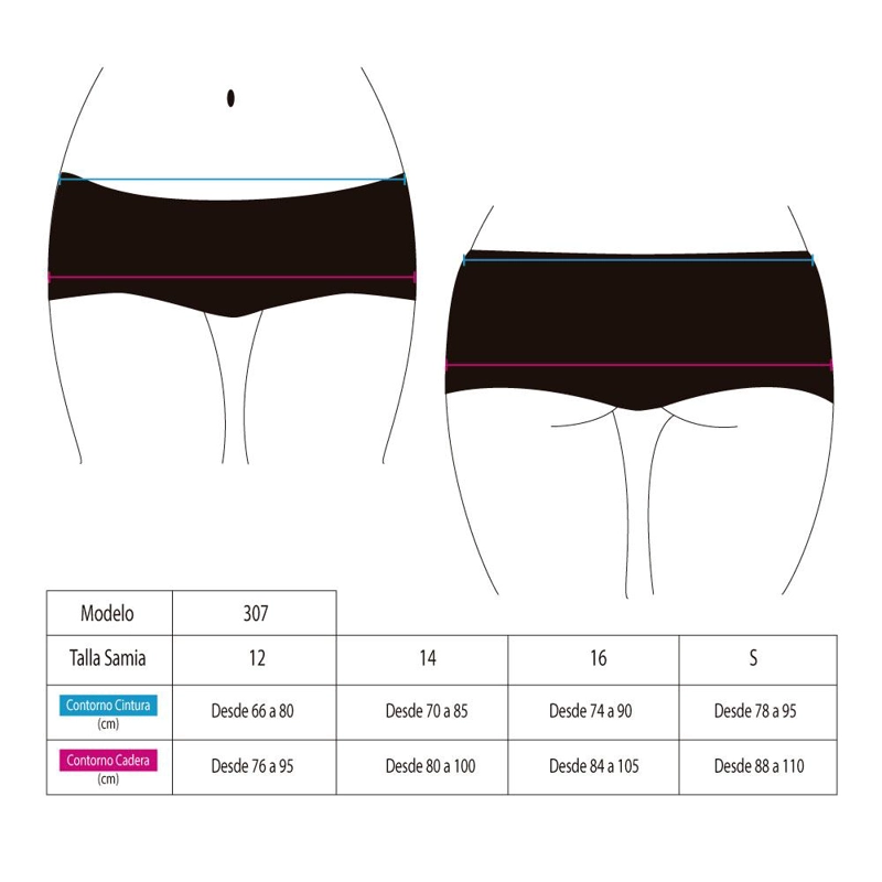 SHORT MUJER SAMIA 3074 HOT PANT BRASILERO AZUL - 4