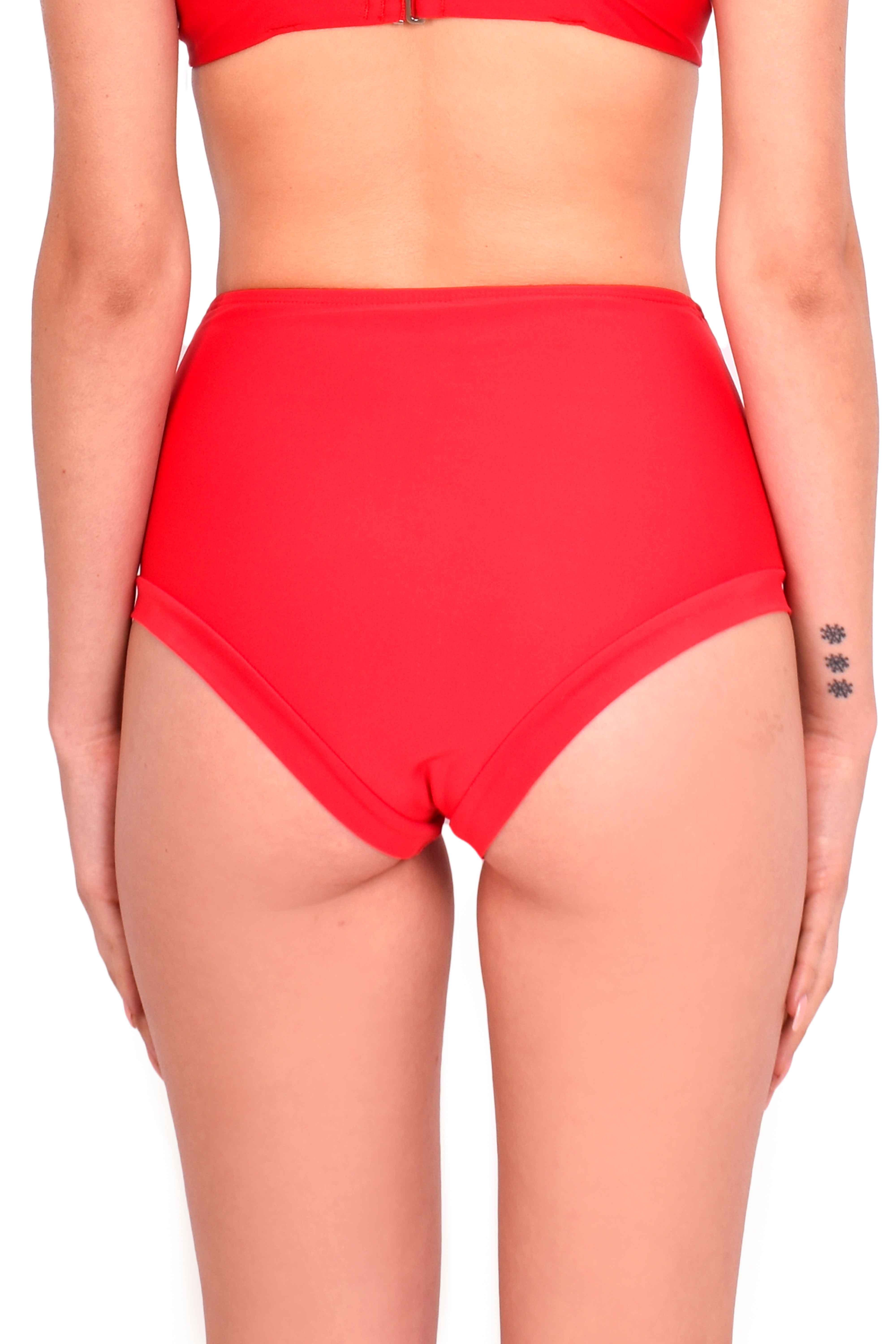 BIKINI MUJER SAMIA 3613 CALZÓN PIN UP CON TRANSPARENCIA COLOR ROJO - 2