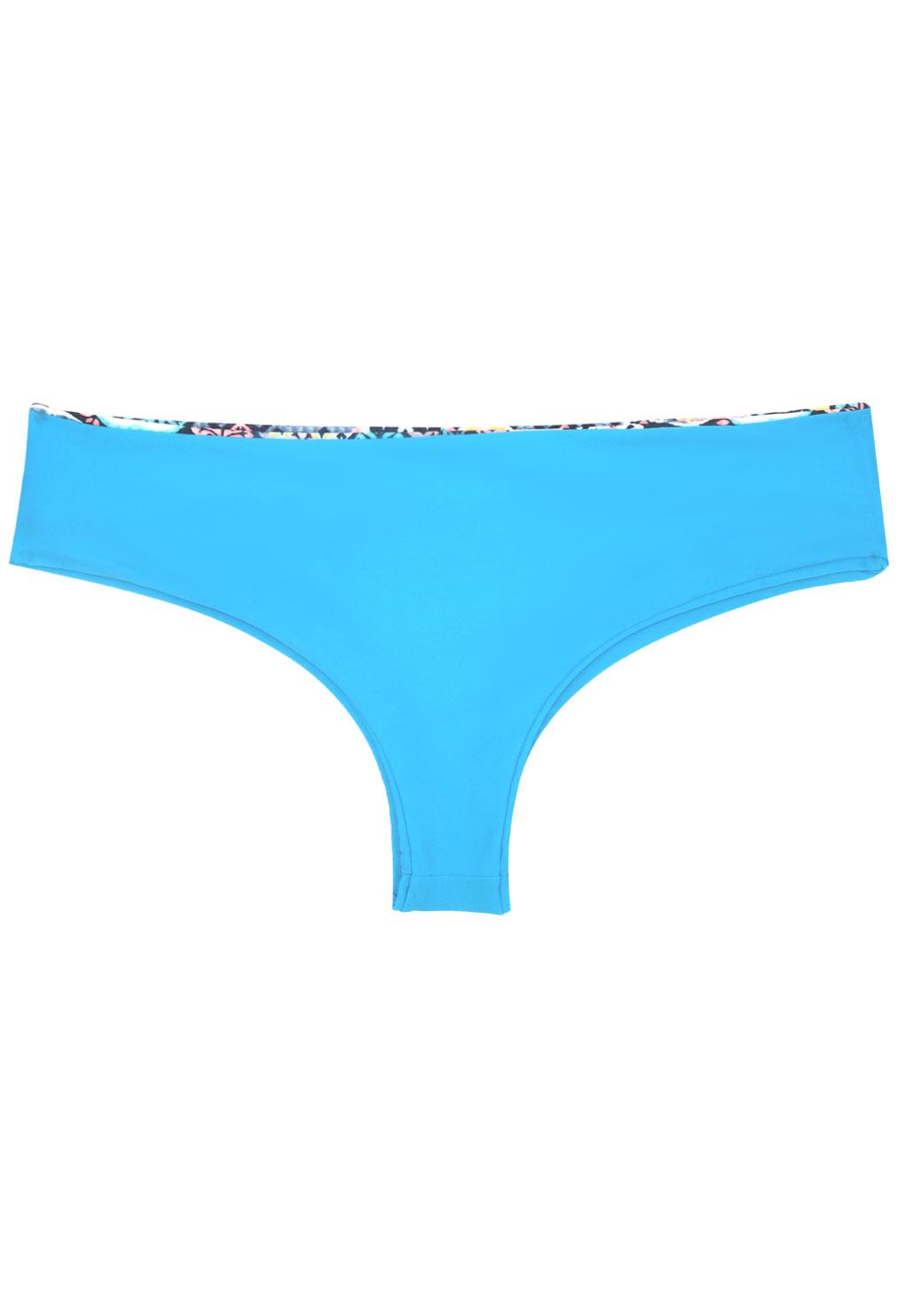 BIKINI MUJER SAMIA 3583 CALZÓN TANGA TIRO ALTO ESTAMPADO TURQUESA - 2