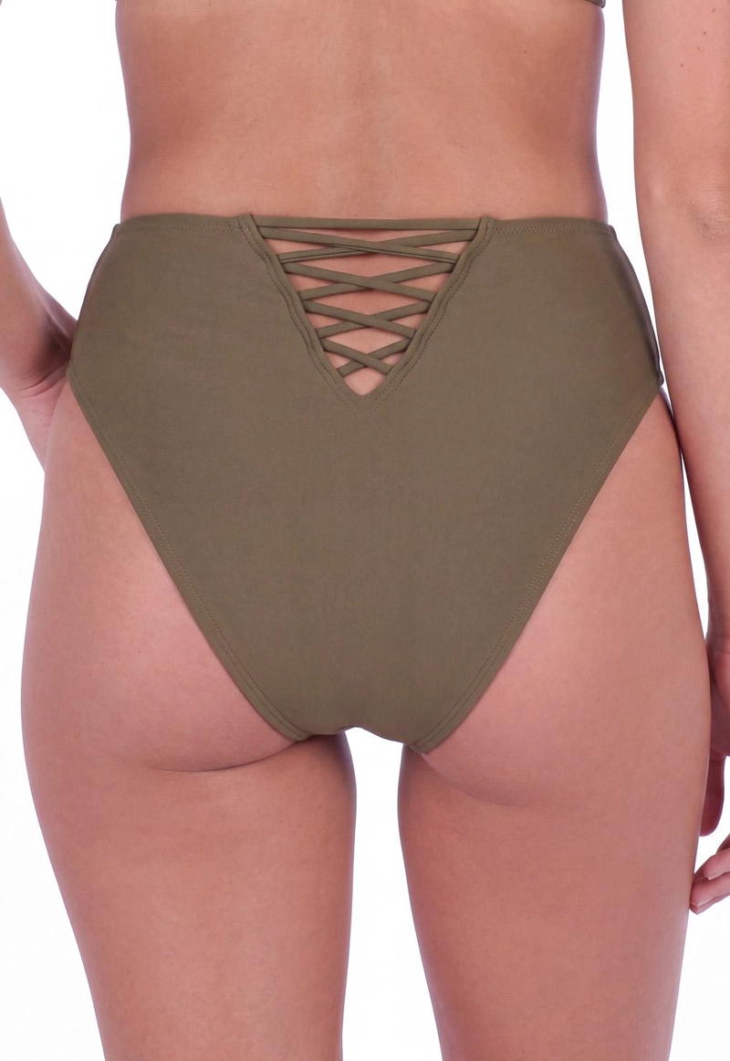 BIKINI CALZON TIRO ALTO CON ABERTURA TRASERA COLOR VERDE - 2