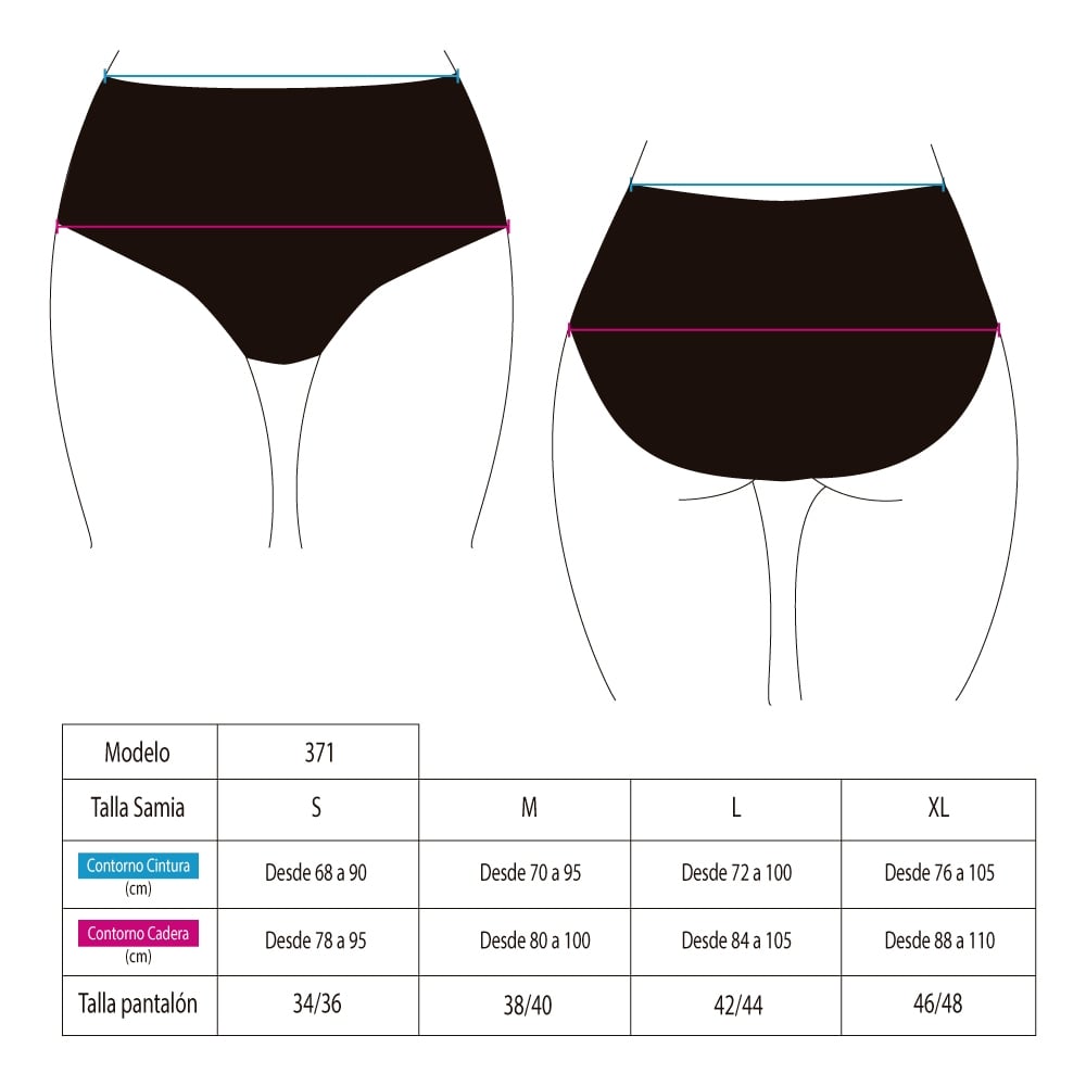 BIKINI MUJER SAMIA 3713 CALZÓN TIRO ALTO CON APLICACIÓN COLOR ROJO - 2