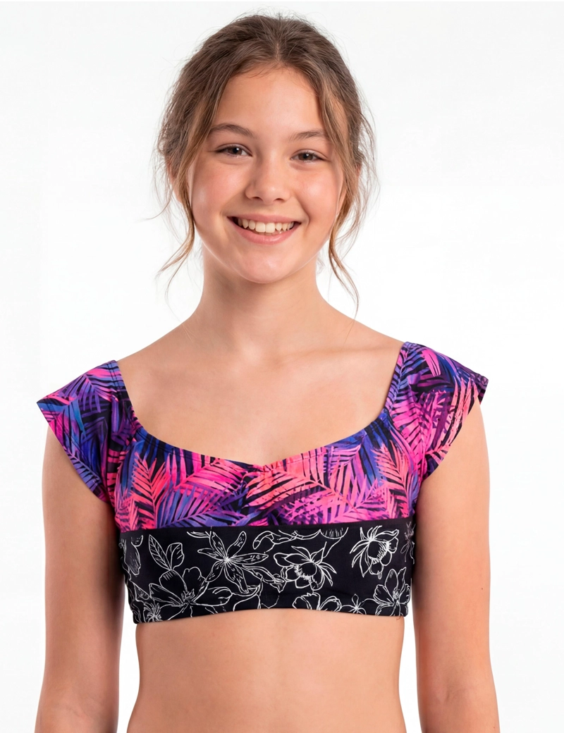 BIKINI MUJER SAMIA 7242 TOP ESTAMPADO MORADO