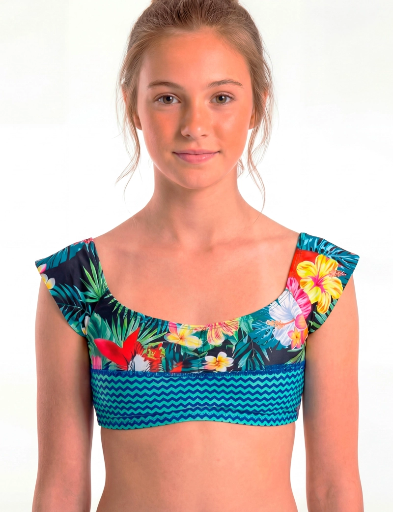 TOP BIKINI ESTAMPADO VERDE - 1