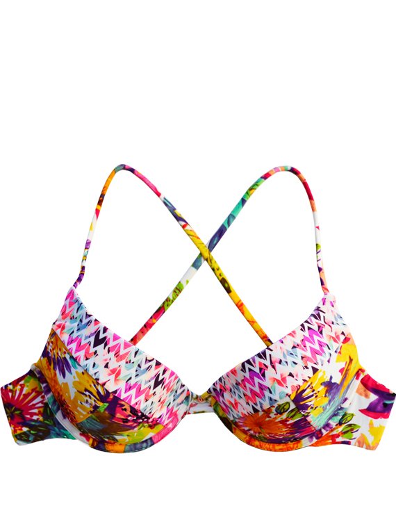 BIKINI SOSTÉN CON AMARRAS ESTAMPADO AMARILLO - 3