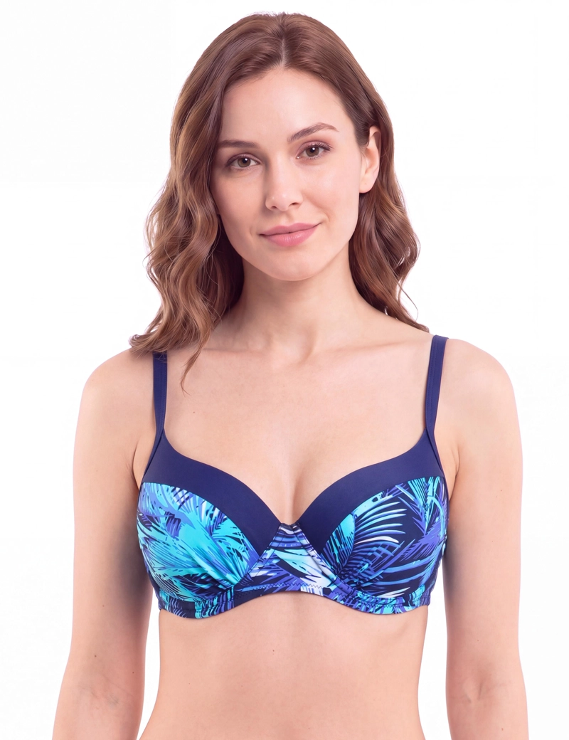 BIKINI MUJER SAMIA 7321 SOSTÉN COPA GRANDE ESTAMPADO AZUL - 1