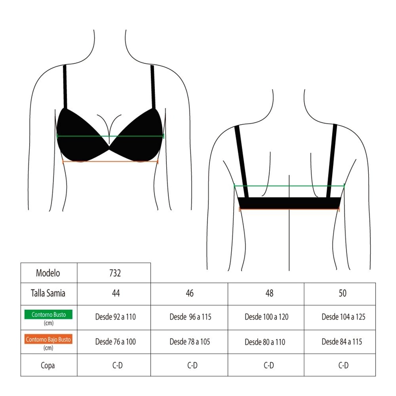 BIKINI MUJER SAMIA 7321 SOSTÉN COPA GRANDE ESTAMPADO AZUL - 4
