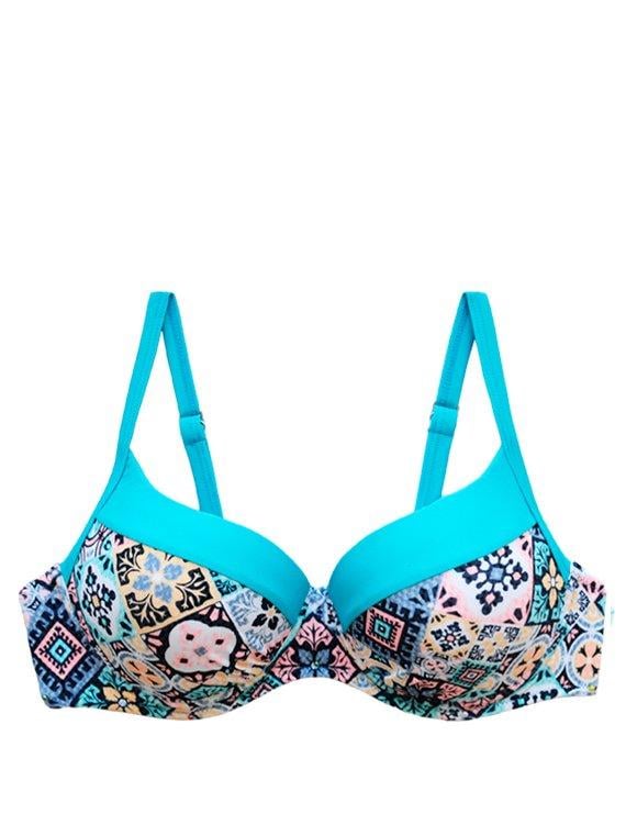 BIKINI SOSTE N COPA GRANDE ESTAMPADO TURQUESA - 3