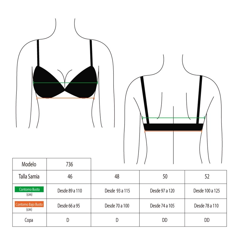 BIKINI MUJER SAMIA 7361 SOSTÉN COPA GRANDE ESTAMPADO AZUL - 4