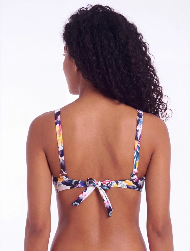 BIKINI MUJER SAMIA 7024 PUSH UP ESTAMPADO NEGRO CON NUDO - 2
