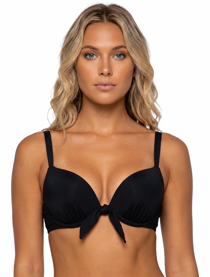 BIKINI MUJER SAMIA 7021 PUSH UP NEGRO CON NUDO - 1
