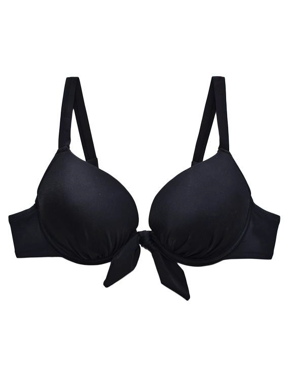 BIKINI MUJER SAMIA 7021 PUSH UP NEGRO CON NUDO - 3