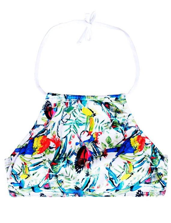 BIKINI PETO CON AMARRAS ESTAMPADO VERDE - 3