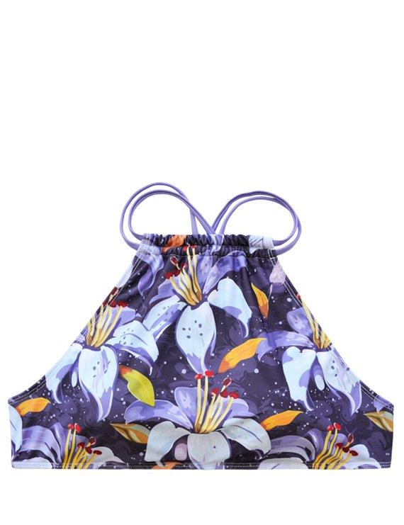 BIKINI MUJER SAMIA 7253 PETO CRUZADO ESTAMPADO MORADO - 3