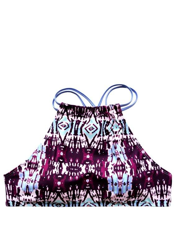 BIKINI MUJER SAMIA 7251 PETO CRUZADO ESTAMPADO ROSADO - 3