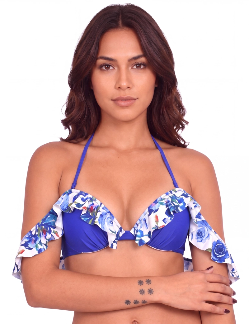 BIKINI VUELOS ESTAMPADO AZUL - 1