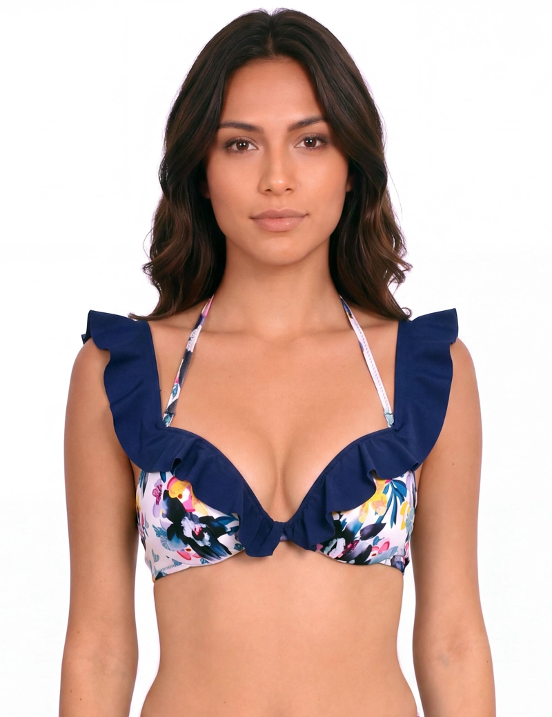 BIKINI MUJER SAMIA 7622 VUELOS ESTAMPADO NEGRO