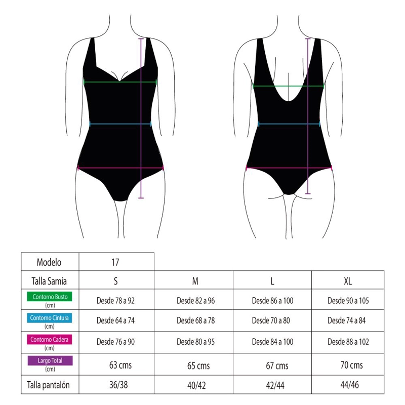 TRAJE DE BAÑO DEPORTIVO PARA BUSTO GRANDE ESTAMPADO NEGRO - 3