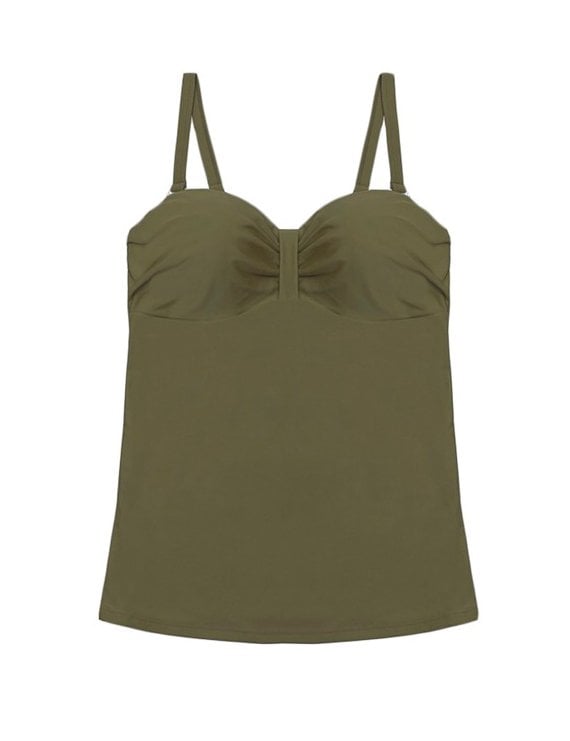 TANKINI MUJER SAMIA 2203 CON BARBA Y RELLENO VERDE - 3