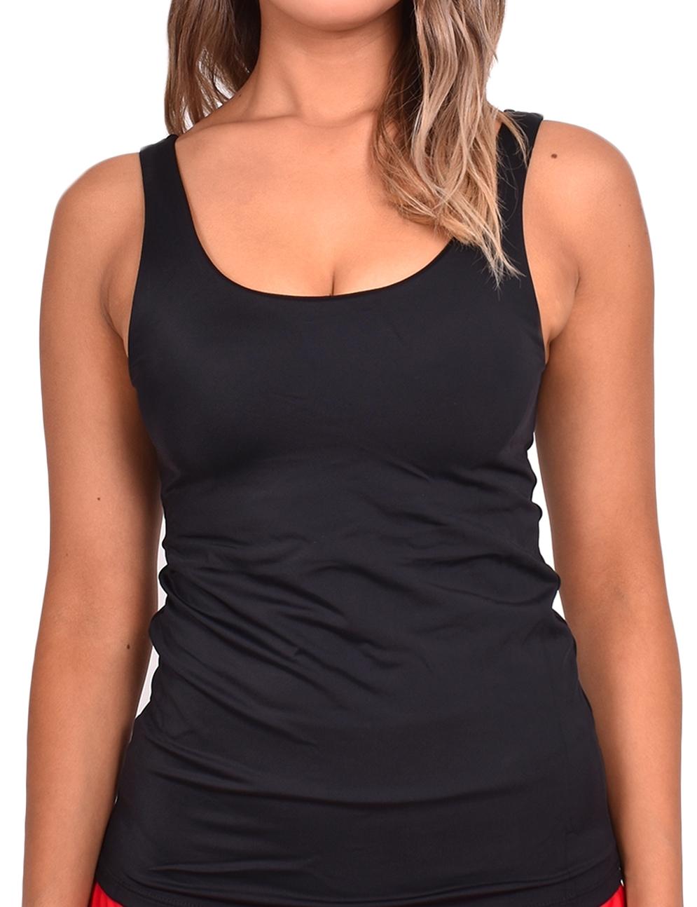 TANKINI CON ESCOTE EN LA ESPALDA COLOR NEGRO - 1