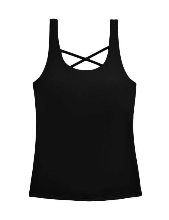 TANKINI CON ESCOTE EN LA ESPALDA COLOR NEGRO - 3