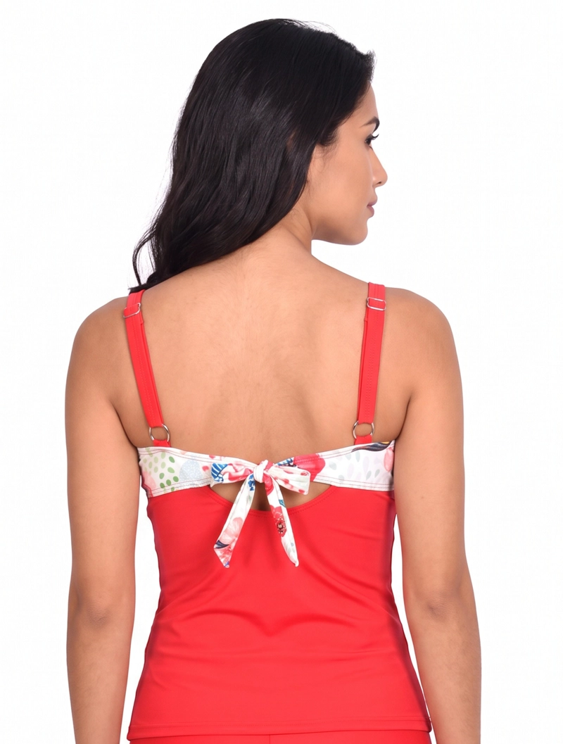 TANKINI REDUCTOR ESTAMPADO ROJO - ROJO - S - 2