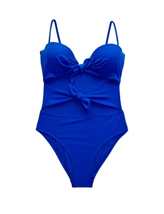 TRIKINI MUJER SAMIA 70603 CON DOBLE NUDO COLOR AZUL - 3
