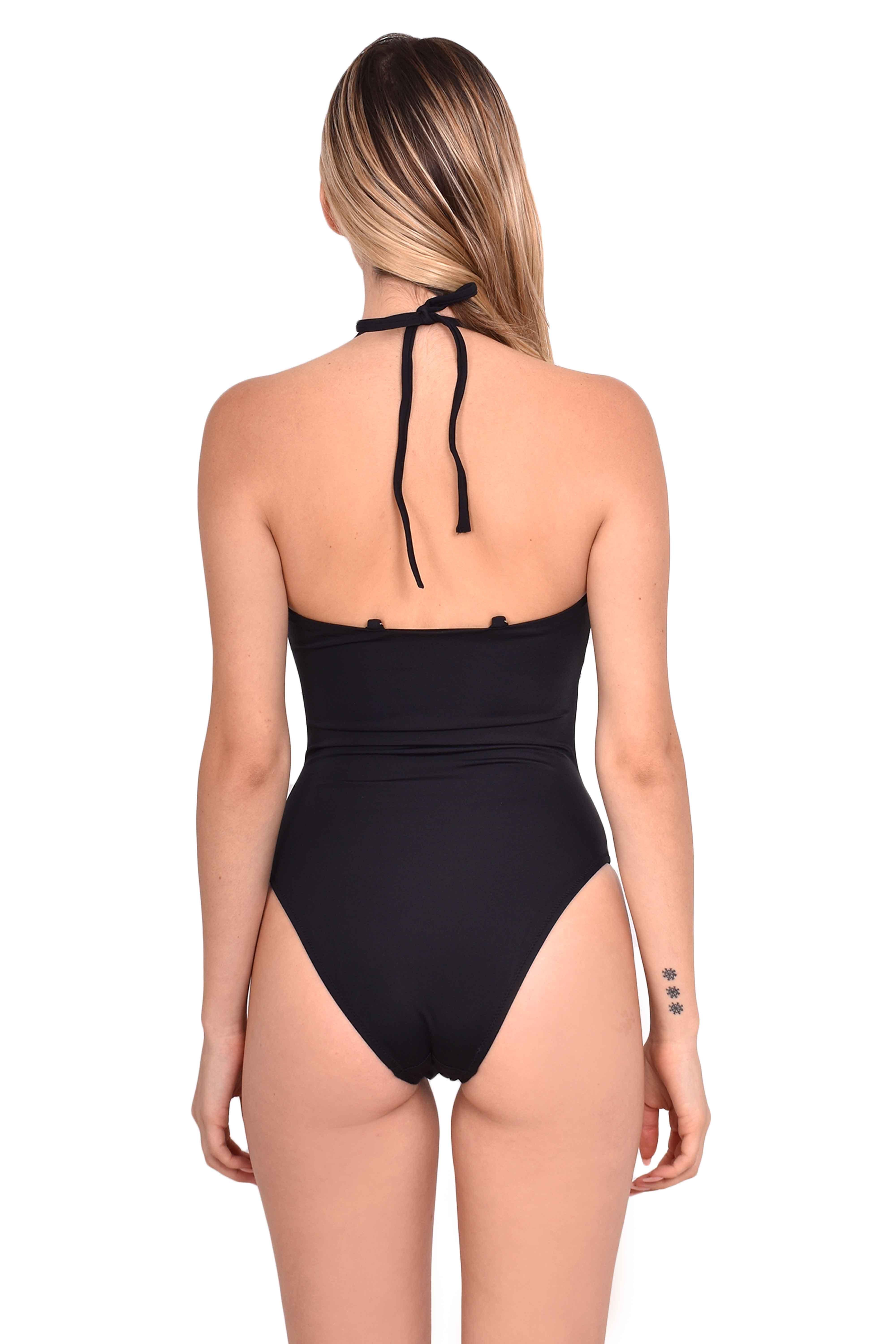 TRIKINI MUJER SAMIA 70601 CON DOBLE NUDO COLOR NEGRO - 2