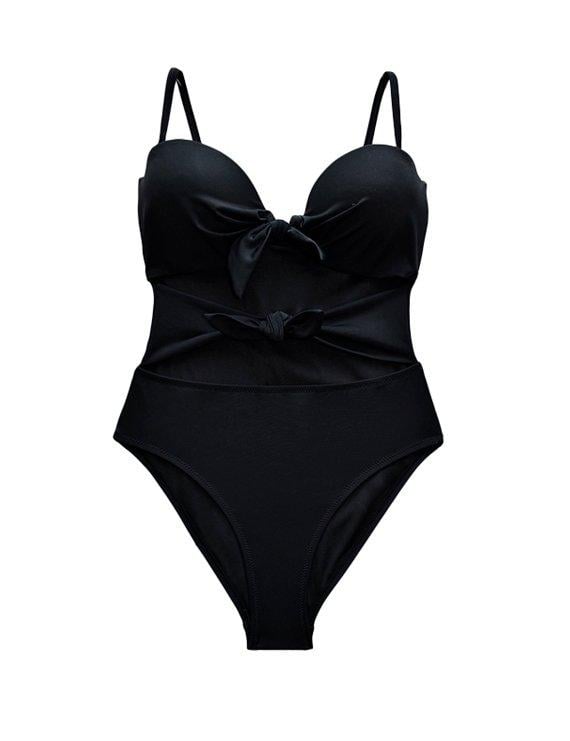 TRIKINI MUJER SAMIA 70601 CON DOBLE NUDO COLOR NEGRO - 3