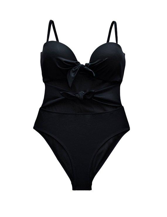 TRIKINI MUJER SAMIA 70601 CON DOBLE NUDO COLOR NEGRO - 3