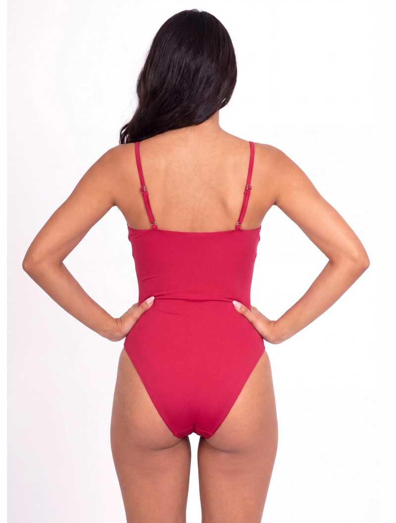 TRIKINI MUJER SAMIA 70602 CON DOBLE NUDO COLOR ROJO - 2